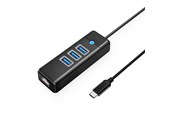 USB hub - ORICO PW3UR25-C3 USB Hub 4-Port 3x USB-A 3.0 1x RJ45 2.5G Ethernet 0.5m - Black USB hub - 4 - USB 3.0 - Czarny - PW3UR25-C3-05-BK-EP