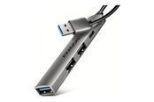 USB hub - AXAGON - hub - 4 porty USB hub - 4 - Srebrny - HUE-STA