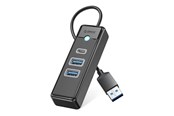 USB hub - ORICO PWC2U-U3 3-port USB hub 2x USB-A 3.0 1x USB-C 3.0 1 m - black USB hub - USB 3.0 - Czarny - PWC2U-U3-10-BK-EP