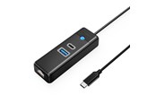 USB hub - ORICO PW3UR25-C3 3-port USB Hub 1x USB-A 3.0 1x USB-C 3.0 1x RJ45 2.5G Ethernet 1 m - Black USB hub - USB 3.0 - Czarny - PWCUR25-C3-10-BK-EP