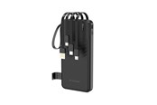 Powerbank - Wozinsky W11-B 10000mAh 10W Powerbank with Built-in Cables and Flashlight - Black - 10000 mAh - 5907769388095