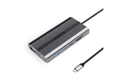 USB hub - ORICO XDR 12in1 USB-C Docking Station USB-A USB-C HDMI 4K VGA RJ45 Gigabit PD 100W SD and microSD Card Reader - Gray USB hub - 12 - USB 3.1 - Szary - XDR-X22-GY-BP
