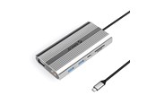 USB hub - ORICO XDR 12in1 USB-C Docking Station USB-A USB-C HDMI 4K VGA RJ45 Gigabit PD 100W SD and microSD Card Reader - Silver USB hub - 12 - USB 3.1 - Szary - XDR-X22-SV-BP