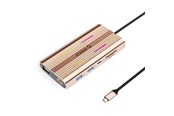 USB hub - ORICO XDR 12in1 RGB USB-C Docking Station 3x USB-A USB-C PD 100W HDMI 4K VGA RJ45 Gigabit SD and microSD Card Reader - Rose Gold USB hub - 12 - USB 3.1 - XDR-X2-RG-BP