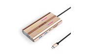 USB hub - ORICO XDR 12in1 RGB USB-C Docking Station USB-A USB-C 2x HDMI 4K 60 Hz DisplayPort 4K 60 Hz RJ45 Gigabit PD 100W SD and microSD Card Reader - Rose Gold USB hub - 12 - USB 3.1 - XDR-X3-RG-BP