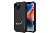 Telefon - Pokrowiec i etui - Karl Lagerfeld Signature Logo Cardslot case for iPhone 14 Plus - black - 3666339094287