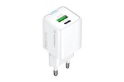 Telefon - Adapter i Ladowarka - Wozinsky WWC-35W GaN Ładowarka ścienna USB-A + USB-C - Biała - 5907769388033