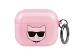 Telefon - Inne akcesoria - Karl Lagerfeld Glitter Choupette Case for AirPods 3 - Pink - 3666339009182