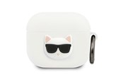 Telefon - Inne akcesoria - Karl Lagerfeld Silicone Choupette Case for AirPods 3 - White - 3666339009373