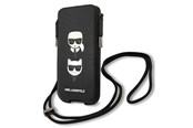 Telefon - Pokrowiec i etui - Karl Lagerfeld Saffiano Ikonik Karl&Choupette Head 6.1'' Handbag - Black - 3666339018696