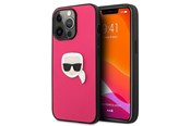 Telefon - Pokrowiec i etui - Karl Lagerfeld Leather Ikonik Karl's Head Metal Case for iPhone 13 Pro / 13 6.1" - Pink - 3666339028596