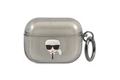 Telefon - Inne akcesoria - Karl Lagerfeld Glitter Karl's Head Case for AirPods Pro - Black - 3666339030261