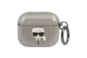 Telefon - Inne akcesoria - Karl Lagerfeld Glitter Karl's Head Case for AirPods 3 - Black - 3666339030278