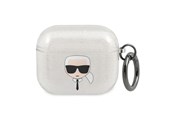 Telefon - Inne akcesoria - Karl Lagerfeld Glitter Karl's Head case for AirPods 3 - silver - 3666339030308
