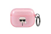 Telefon - Inne akcesoria - Karl Lagerfeld Glitter Karl's Head Case for AirPods Pro - Pink - 3666339030322