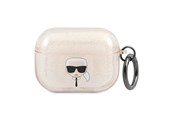 Telefon - Inne akcesoria - Karl Lagerfeld Glitter Karl's Head Case for AirPods Pro - Gold - 3666339030353