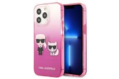 Telefon - Pokrowiec i etui - Karl Lagerfeld Gradient Ikonik Karl&Choupette Case for iPhone 13 Pro / iPhone 13 - Pink - 3666339049225