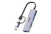 USB hub - Unitek uHUB P5+ H1320A - hub - 5-in-1 5 Gbps with SD and micro SD card reader - 3 ports USB hub - 3 - USB 3.2 - Szary - H1320AGY01