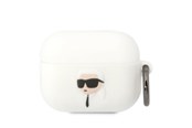 Telefon - Inne akcesoria - Karl Lagerfeld KLAPRUNIKH AirPods Pro cover white/white Silicone Karl Head 3D - 3666339087845
