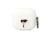 Telefon - Inne akcesoria - Karl Lagerfeld KLA3RUNIKH AirPods 3 cover white/white Silicone Karl Head 3D - 3666339087852