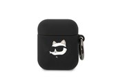 Telefon - Inne akcesoria - Karl Lagerfeld KLA2RUNCHK AirPods 1/2 cover black/black Silicone Choupette Head 3D - 3666339087890