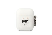 Telefon - Inne akcesoria - Karl Lagerfeld KLA2RUNCHH AirPods 1/2 cover white/white Silicone Choupette Head 3D - 3666339087920