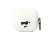 Telefon - Inne akcesoria - Karl Lagerfeld KLA3RUNCHH AirPods 3 cover white/white Silicone Choupette Head 3D - 3666339087944