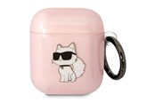 Telefon - Inne akcesoria - Karl Lagerfeld KLA2HNCHTCP Airpods 1/2 cover pink/pink Ikonik Choupette - 3666339088071