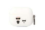 Telefon - Inne akcesoria - Karl Lagerfeld KLACAPSILKCW AirPods Pro cover white/white Silicone Karl & Choupette - 3666339088200