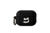 Telefon - Inne akcesoria - Karl Lagerfeld KLAP2RUNCHK AirPods Pro 2 cover black/black Silicone Choupette Head 3D - 3666339099268
