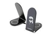 Telefon - Adapter i Ladowarka - Karl Lagerfeld Ikonik MagSafe 15W inductive charger foldable 2in1 - black - 3666339113025