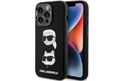 Telefon - Pokrowiec i etui - Karl Lagerfeld Silicone Karl&Choupette Head case for iPhone 15 Pro - black - 3666339164812