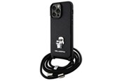 Telefon - Pokrowiec i etui - Karl Lagerfeld KLHCP14XSAKCPSK case for iPhone 14 Pro Max 6.7" hardcase - black Crossbody Saffiano Metal Pin Karl&Choupette - 3666339165741