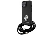 Telefon - Pokrowiec i etui - Karl Lagerfeld Crossbody Saffiano Metal Pin Karl & Choupette case for iPhone 15 - black - 3666339165758