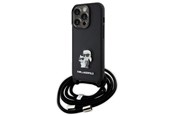 Telefon - Pokrowiec i etui - Karl Lagerfeld Crossbody Saffiano Metal Pin Karl & Choupette case for iPhone 15 Pro - black - 3666339165772