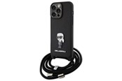 Telefon - Pokrowiec i etui - Karl Lagerfeld Crossbody Saffiano Monogram Metal Pin Karl & Choupette Case for iPhone 15 Pro Max - Black - 3666339165901