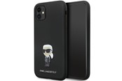 Telefon - Pokrowiec i etui - Karl Lagerfeld KLHCN61SMHKNPK case for iPhone 11 / Xr - black Silicone Ikonik Metal Pin - 3666339165918