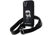 Telefon - Pokrowiec i etui - Karl Lagerfeld KLHCP15SSCBSKNK iPhone 15 6.1" hardcase black/black Crossbody Silicone Ikonik - 3666339167431