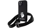 Telefon - Pokrowiec i etui - Karl Lagerfeld KLHCP15SSCBSCNK iPhone 15 6.1" hardcase black/black Crossbody Silicone Choupette - 3666339167554