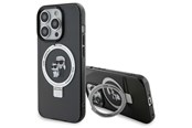 Telefon - Pokrowiec i etui - Karl Lagerfeld KLHMP15LHMRSKCK iPhone 15 Pro 6.1" black/black hardcase Ring Stand Karl&Choupette MagSafe - 3666339169138