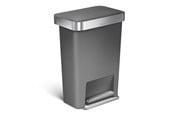 Sortowanie odpadów - Simplehuman Rectangular Pedal Bin with Liner Pocket - 45 L Grey - CW1386CB