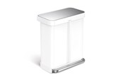 Sortowanie odpadów - Simplehuman Dual Compartment Pedal Bin - 58L (34/24) - White - CW2107