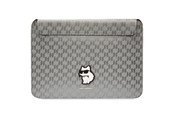 Torba, plecak i pokrowiec na laptopa - Karl Lagerfeld Saffiano Monogram Choupette case for a 14" laptop - silver - 3666339170585