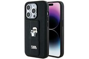 Telefon - Pokrowiec i etui - Karl Lagerfeld Gripstand Saffiano Karl&Choupette Pins case for iPhone 13 Pro / 13 - black - 3666339206819