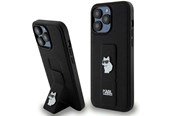 Telefon - Pokrowiec i etui - Karl Lagerfeld Gripstand Saffiano Choupette Pins case for iPhone 13 Pro Max - black - 3666339207380