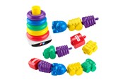 Zabawki dla niemowląt - Fisher Price Stacking Tower and Click Beads - JGR50