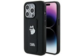 Telefon - Pokrowiec i etui - Karl Lagerfeld Gripstand Saffiano Choupette Pins case for iPhone 14 Pro - black - 3666339207410