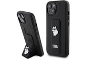 Telefon - Pokrowiec i etui - Karl Lagerfeld Gripstand Saffiano Choupette Pins case for iPhone 15 - black - 3666339207434