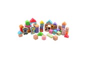 Zabawki drewniane - Johntoy Woezel & Pip - Wooden Blocks in a Barrel 50 pcs. - 80177