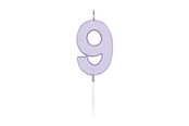 Zabawki - Globos Cake candle 4.5cm Pastel Lilac no. 9 - 1219